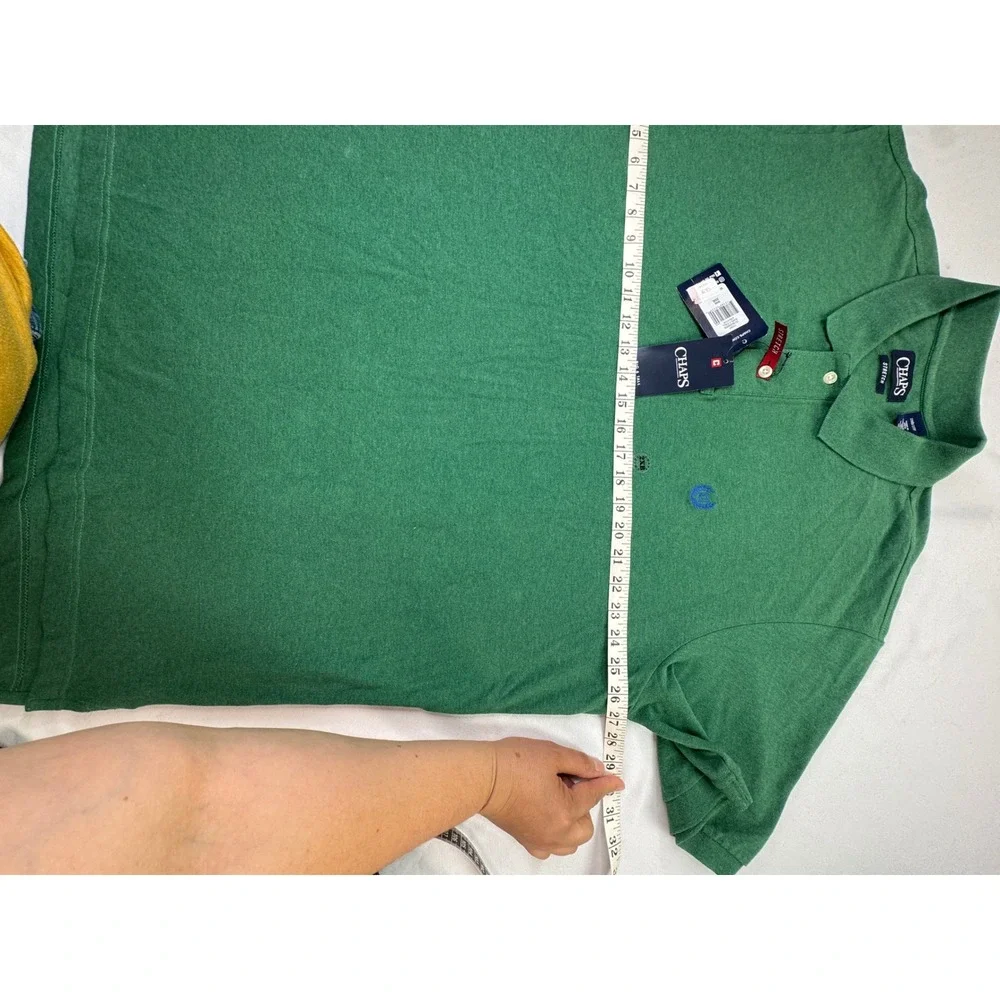 Chaps Mens Big &‎ Tall Stretch Polo Shirt Green Heather 2XB Preppy Old Money NWT
